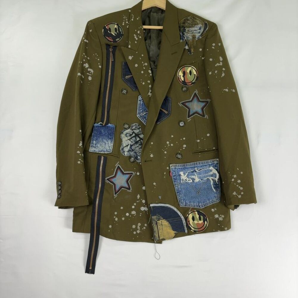 Gino Cappeli Blazer with Denim Patches